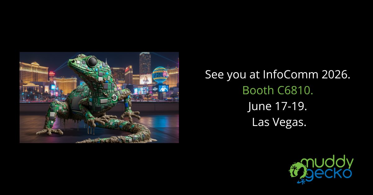 MuddyGecko's tweet photo. Muddy Gecko is heading to InfoComm 2026! 🦎Find us at Booth C6810 — June 17-19, Las Vegas Convention Center. Marketing, contract staffing &amp; AI solutions for AV &amp; tech companies ready to grow.

📅 Set up a meeting at the show → https://t.co/yEeepuqYvt

#InfoComm2026 #ProAV https://t.co/I67hiqCM09