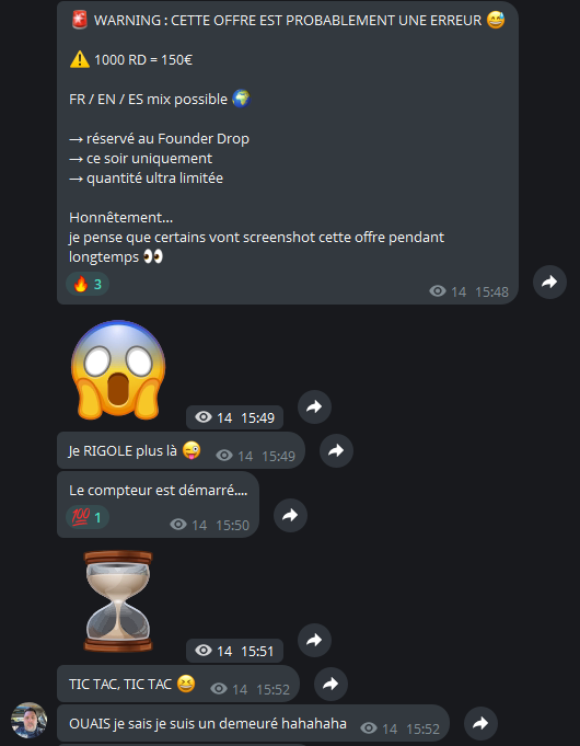 martinturcotte_'s tweet photo. Ouais je sais, je suis un demeuré.😆

C'est une des offres ULTRA limitées que j'ai fais hier dans le Telegram privé de @MetricsBooster_ https://t.co/YnH2ltV5Qd