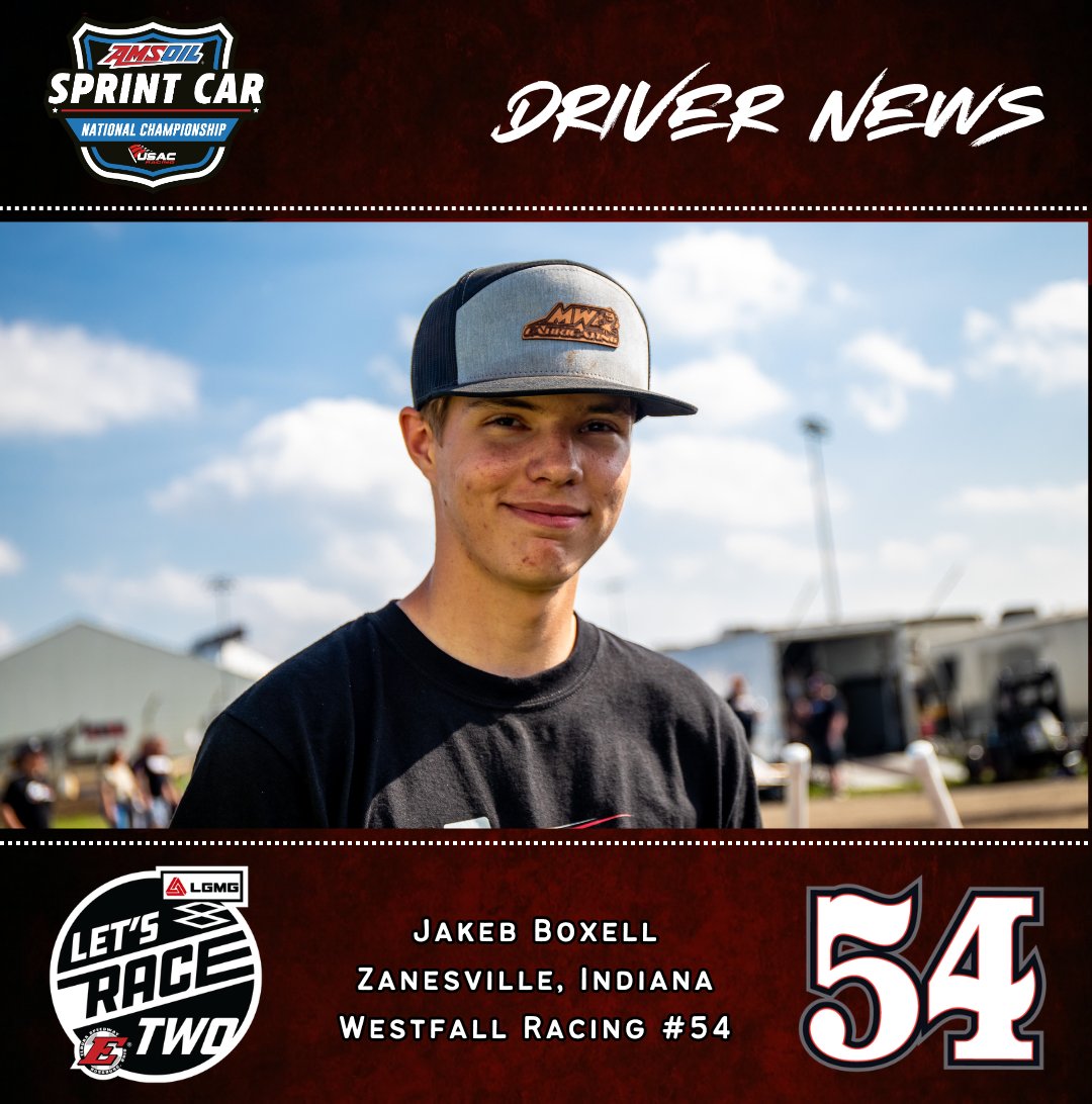 USACNation's tweet photo. 🚨 𝑫𝒓𝒊𝒗𝒆𝒓 𝑵𝒆𝒘𝒔 🚨

@J_Boxell44 will make his USAC @AMSOILINC National Sprint Car debut this Fri-Sat, May 15-16, at @EldoraSpeedway's #LetsRaceTwo.

Boxell finished 3rd & 6th at Eldora in two USAC @NosEnergyDrink National Midget starts last year.

He'll drive the Westfall Racing #54.