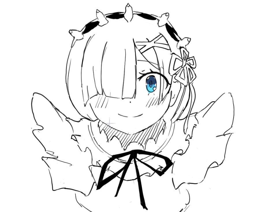 psuuu0's tweet photo. rem sketch 
#rezero https://t.co/33t7L4kK62