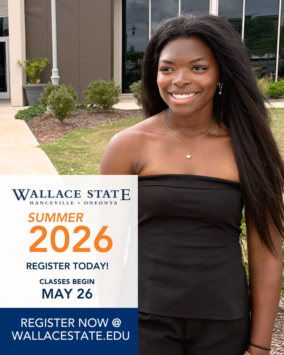 wallacestate's tweet photo. Registration is open for Summer &amp; Fall 2026!

Summer 2026 classes begin May 26
Fall 2026 classes begin August 17

👉️ https://t.co/7nFs3tWIoZ https://t.co/nviouaHaTE