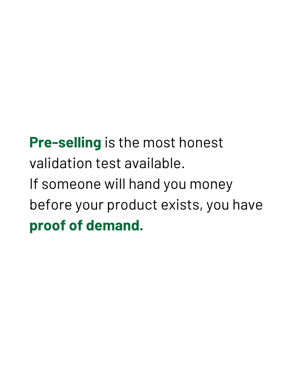 StartupSprintHQ's tweet photo. Nobody buys solutions—they buy relief from problems. Pre-selling is the real validation test. If people will pay before it exists, the demand is real. “Sounds great, keep me posted” isn’t a yes. It costs nothing to ask, but everything not to. Agree or disagree? 👇 https://t.co/biXDSVr9HO