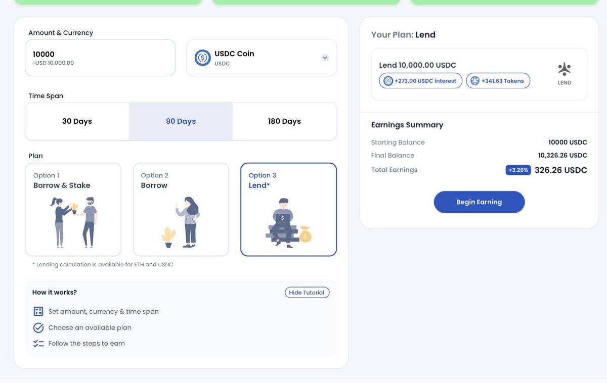 smartcredit_io's tweet photo. What if you could test different strategies before committing capital?

SmartCredit Earn Calculator: input $10k, see exact outcomes for Borrow & Stake, Borrow only, or Lend.

Compare final balances side by side. Pick the strategy that wins for your situation.

Know before you go.
👉 https://t.co/HEaR3L9Wle