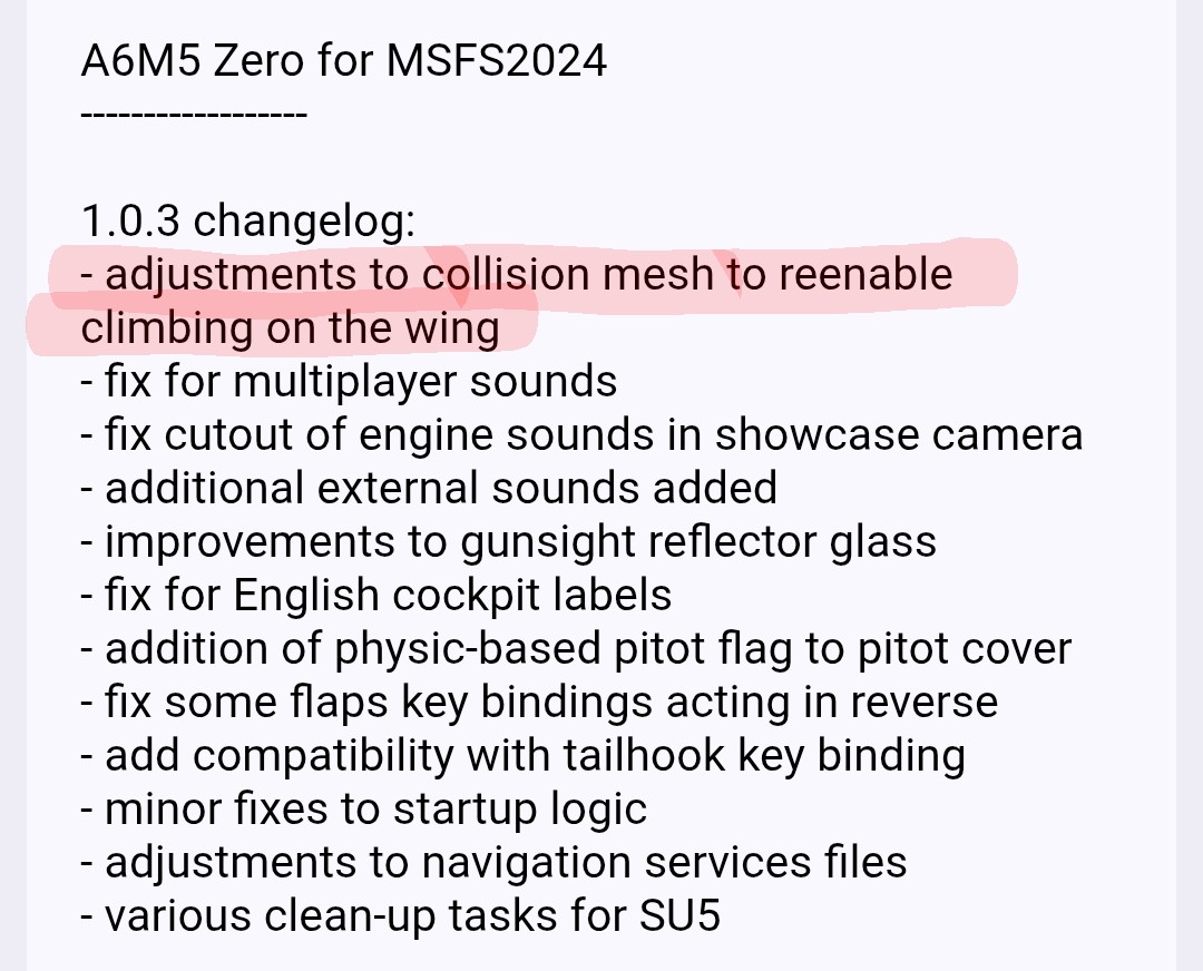 two_hawks1028's tweet photo. #msfs2024 
Blackbird Simulations A6M5 v1.0.3アプデにより翼乗り機能復活⸜(* ॑꒳ ॑* )⸝ https://t.co/dXhRZQ5ZJH