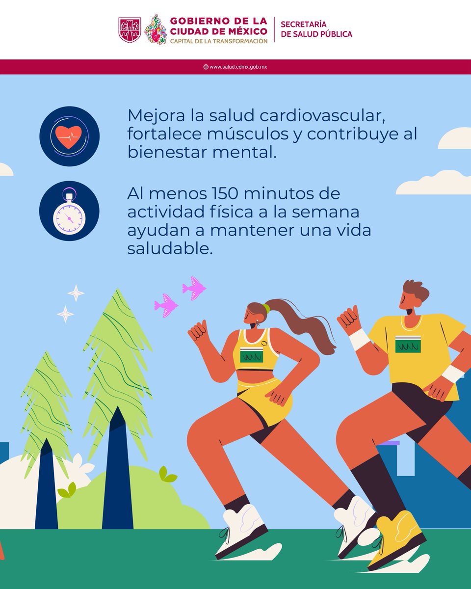 SSaludCdMx's tweet photo. 🏃♀🏃 En el Día Mundial del #Atletismo, te contamos los beneficios que tiene para tu salud esta actividad física. ⭐
👉 Mándale esta publicación a tu amix para que inicien su vida fit juntas y juntos.
#YoMeCuido #Prevención #Efeméride https://t.co/ctS4gYqVUU