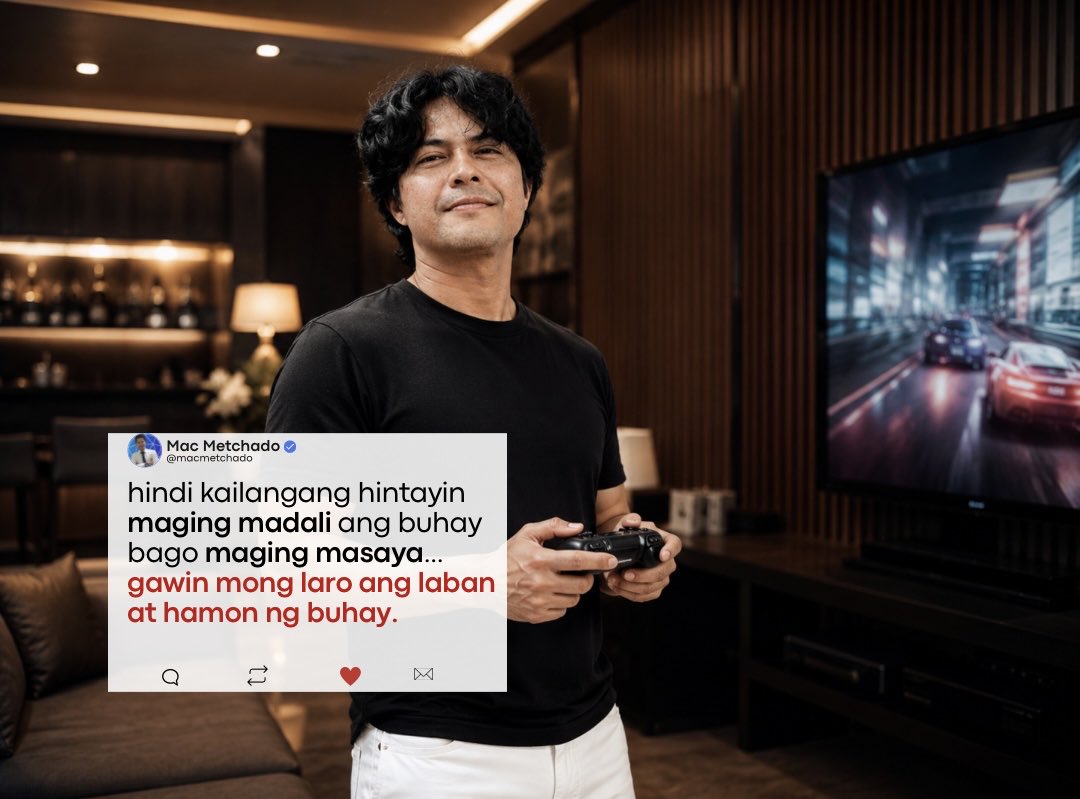 macmetchado's tweet photo. Ang sikreto ng mga tunay na successful?

Hindi nila hinintay maging madali ang buhay bago sila sumaya.

Natuto silang gawing laro ang laban ng buhay.
Parang sa video games lang. 🎮 https://t.co/04bnKkQFse