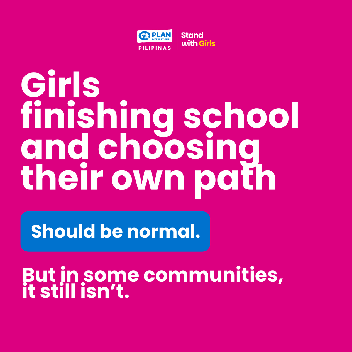 planphilippines's tweet photo. Some things shouldn’t be up for debate. But for many girls, these are still their current situation.

Across our 65 years of work in the Philippines, we partner with communities to change this, so every girl has the chance to learn, lead, and move forward with confidence. https://t.co/nOexr4Dnbz