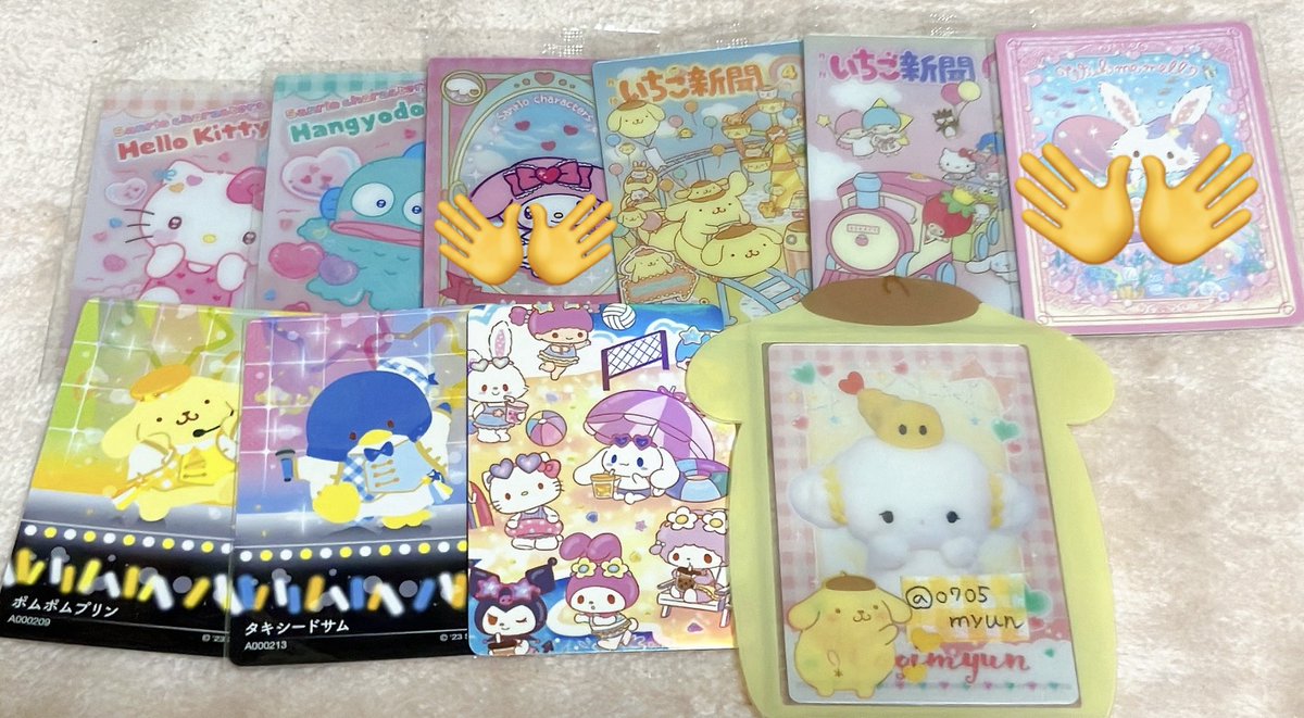 0705myun's tweet photo. 【交換】サンリオ キャラクターズ ウエハース 12 

譲⇒画像1～4＋今弾追加分Nハンギョドン、シナモン、プリン

求⇒リプ画像5各1

郵送希望📮
よろしくお願いいたします🙇‍♀️ https://t.co/uUNMazdVII