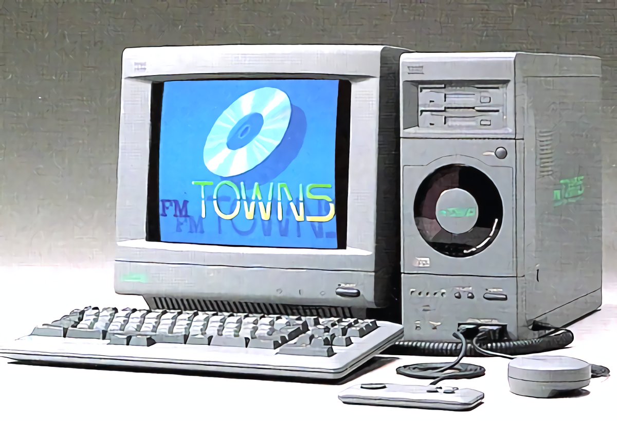 fm-towns ソフト、キーボード、マウス(ソフト、ゲームコントローラおまけ) 世界で初めてCD-ROMドライブが標準装備されたと言われているFM TOWNS