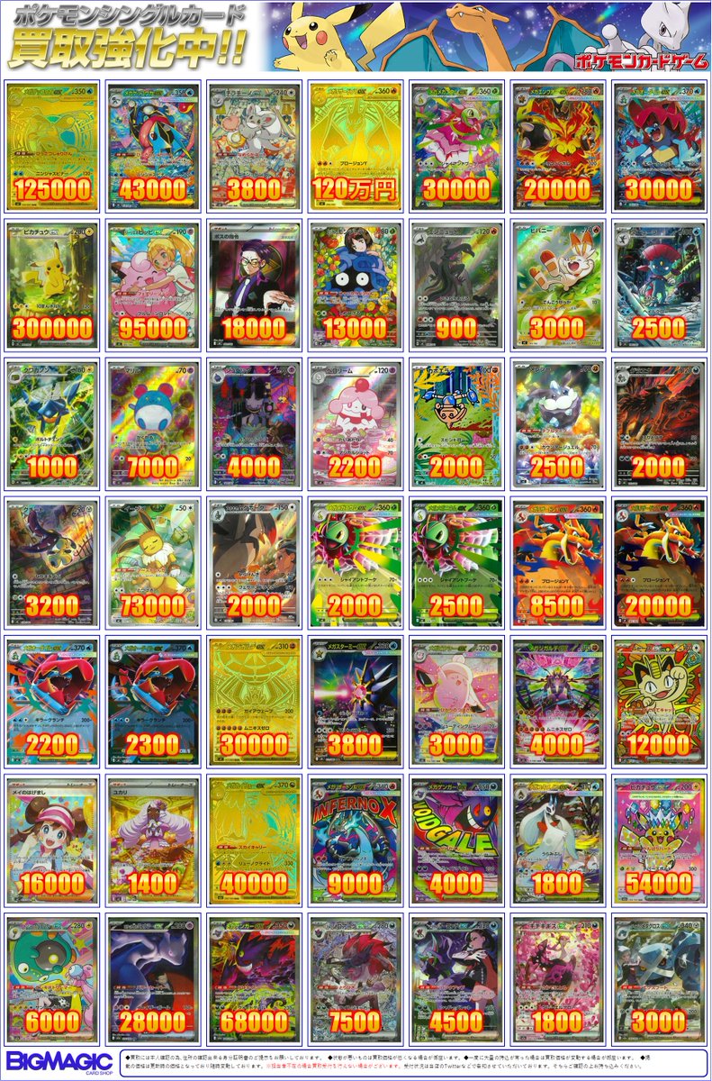 MEGA・SVシリーズ強化買取表 5/13】 最新シリーズの強化買取表を更新