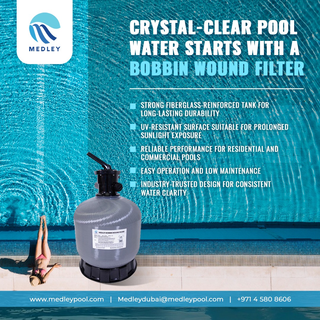 Medleypool22258's tweet photo. Keep your pool water crystal clear with the power of the MEDLEY Bobbin Wound Filter 💧
 🌐 https://t.co/7rdYNhTkly
#MedleyPool #BobbinWoundFilter #SwimmingPool #PoolFilter #PoolMaintenance #CrystalClearWater #PoolEquipment #CommercialPool #ResidentialPool https://t.co/XHMLUblVvE
