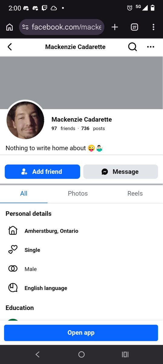 Monday_TheVA's tweet photo. BEWARE OF MACKENZIE CADARETTE the infamous groomer of mine and many others! i found his profile and you're free to report him. he's ruined mine and others lives. do not let him escape with this! https://t.co/6zkvlJDijW