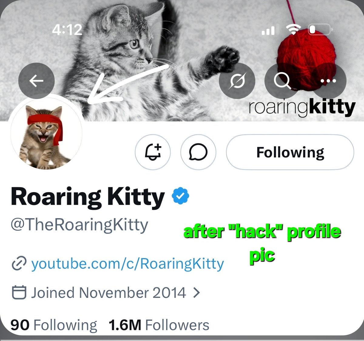 Natep717's tweet photo. 📣 MAJOR #GMESTOCKNEWS / SPECULATION ‼️ so let me know in the comments below what yall think⬇️ but if @TheRoaringKitty posts yesterday were hackers then why didn't RK change his profile picture back the tweets got deleted but he left his profile picture changed⚠️ #GME #GMEStock https://t.co/E8WL0wSt4C