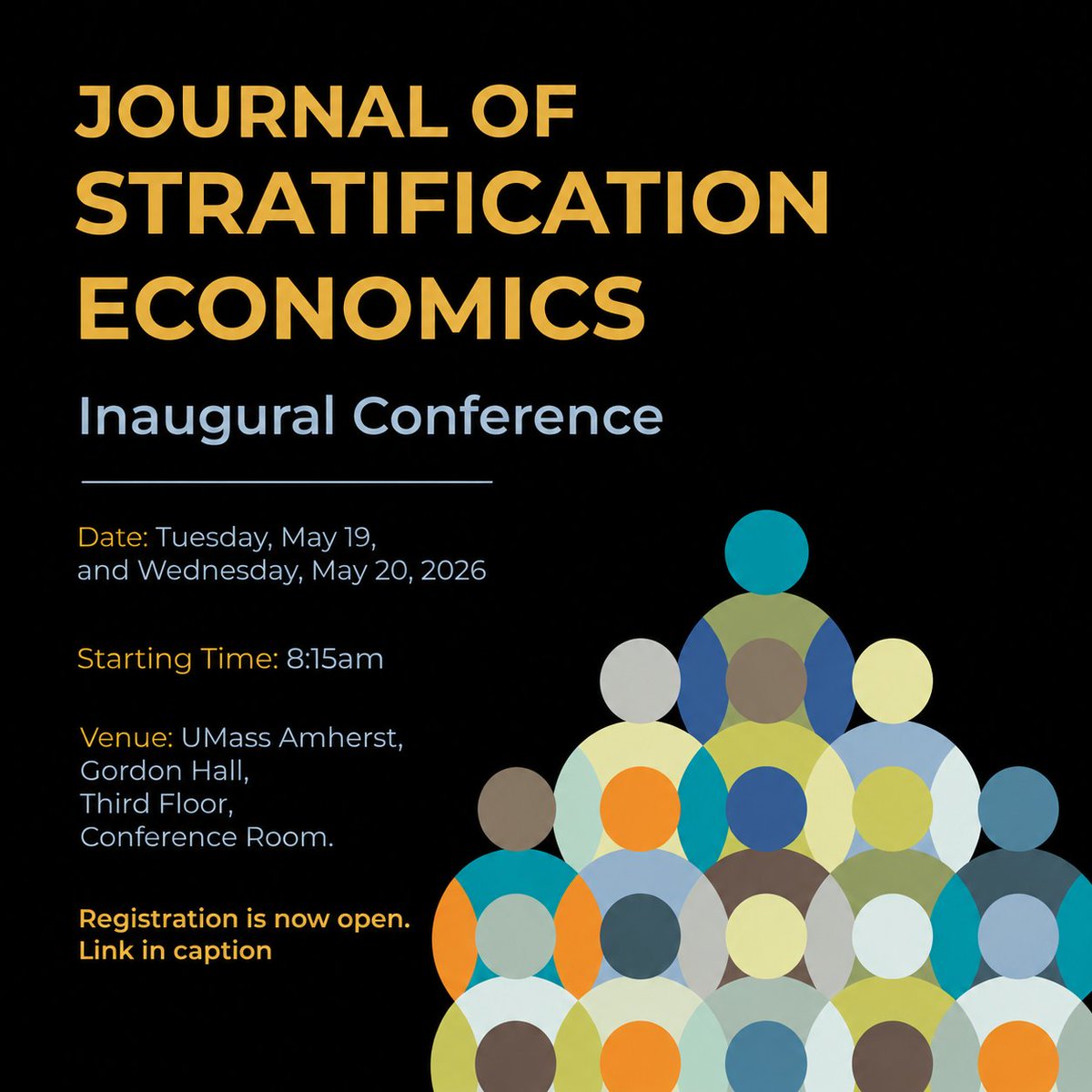 JSEconomics's tweet photo. We are thrilled to announce the JSE Inaugural Conference! Join us on May 19th and 20th at UMass-Amherst (in Gordon Hall). Check out the attached conference schedule for session details. We hope to see you there! https://t.co/GaKktfOQ1b