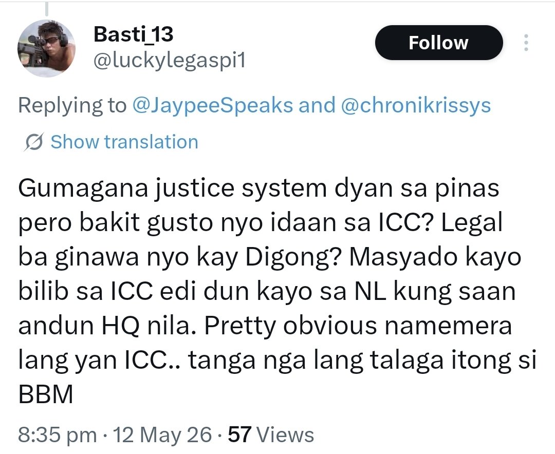 chronikrissys's tweet photo. Ang papatulan po natin ngayon na galawang troll ay si "Basti" Lucky Legaspi @luckylegaspi1 🥳

1. Obsessed ba ako sa ICC? Hindi. My ICC work is maybe 20% of the load I have, tops is 70% when I'm at The Hague. Baka yun lang nakikita mo kasi.

2. Legal ba ang pag-aresto kay Duterte https://t.co/Fd4MYGZBDM