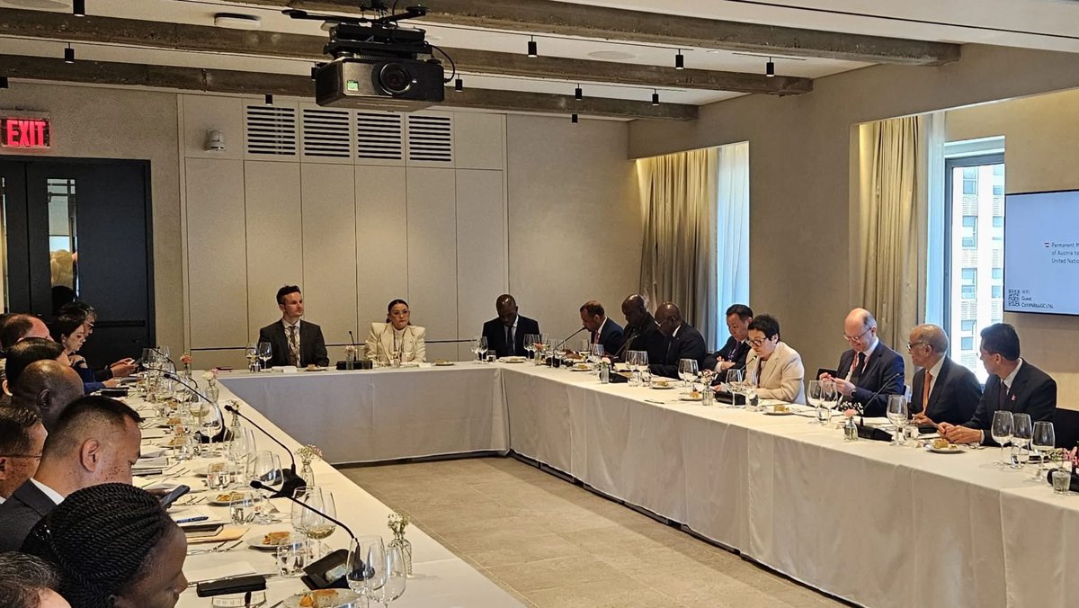 KyrgyzMissionUN's tweet photo. The Permanent Mission of Kyrgyzstan๐ฐ๐ฌ, as Acting Chair of the Group, thanks all #LLDCs Member States ๐ค for the substantive exchange on the implementation of the #APoA, @AustriaUN ๐ฆ๐น for hosting the meeting, and GoF co-chair @IndiaUNNewYork ๐ฎ๐ณ for its partnership @UNOHRLLS @UN ๐บ๐ณ https://t.co/HqponGbpRA