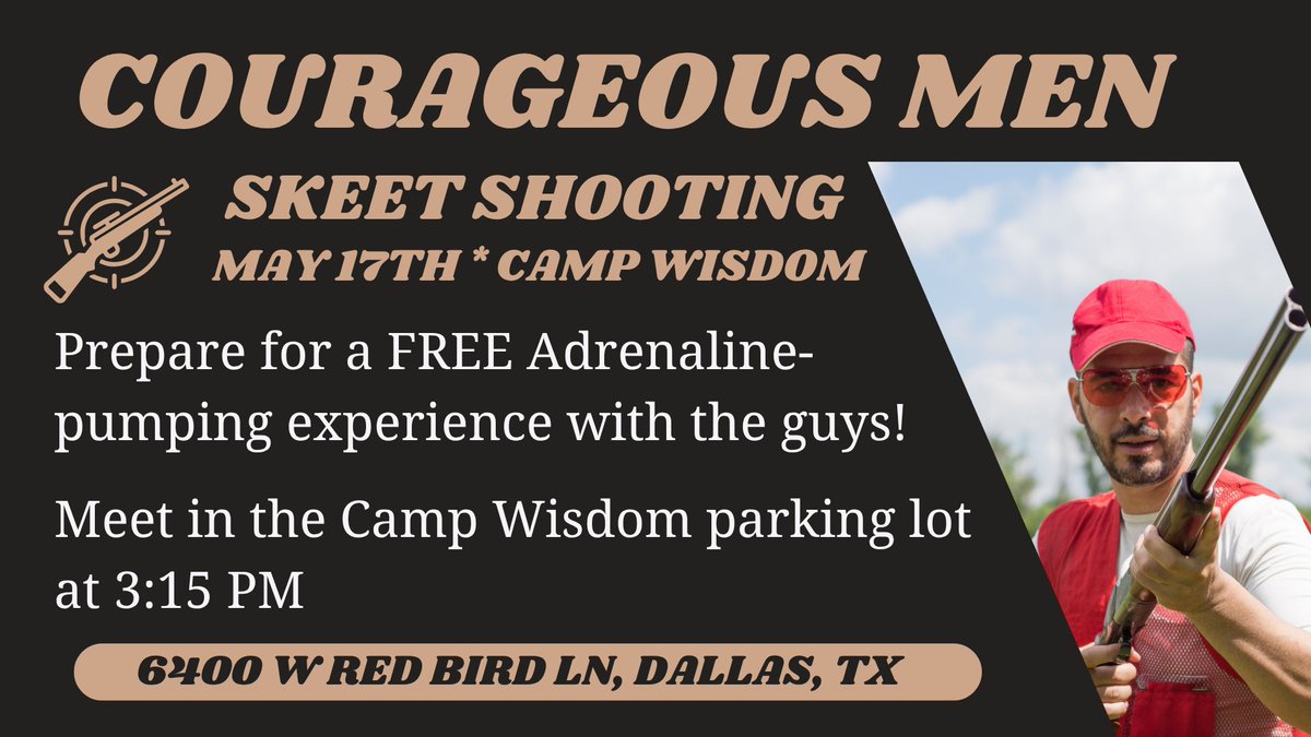 StJohnMansfield's tweet photo. Join this great group of guys this Sunday!

Manly men love Jesus (and shooting guns)!  😉 https://t.co/kc9MgZ28fw