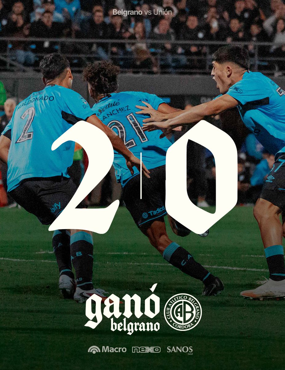 ¡GANÓ BELGRANOOOOO! ☠️⚽

El Pirata le ganó a Unión 2-0 en el Gigante y avanzó a Semifinal del Torneo Apertura 2026.

Los goles fueron de Adrián Sánchez y Ramiro Hernandes.

#VamosBelgrano 🏴‍☠️