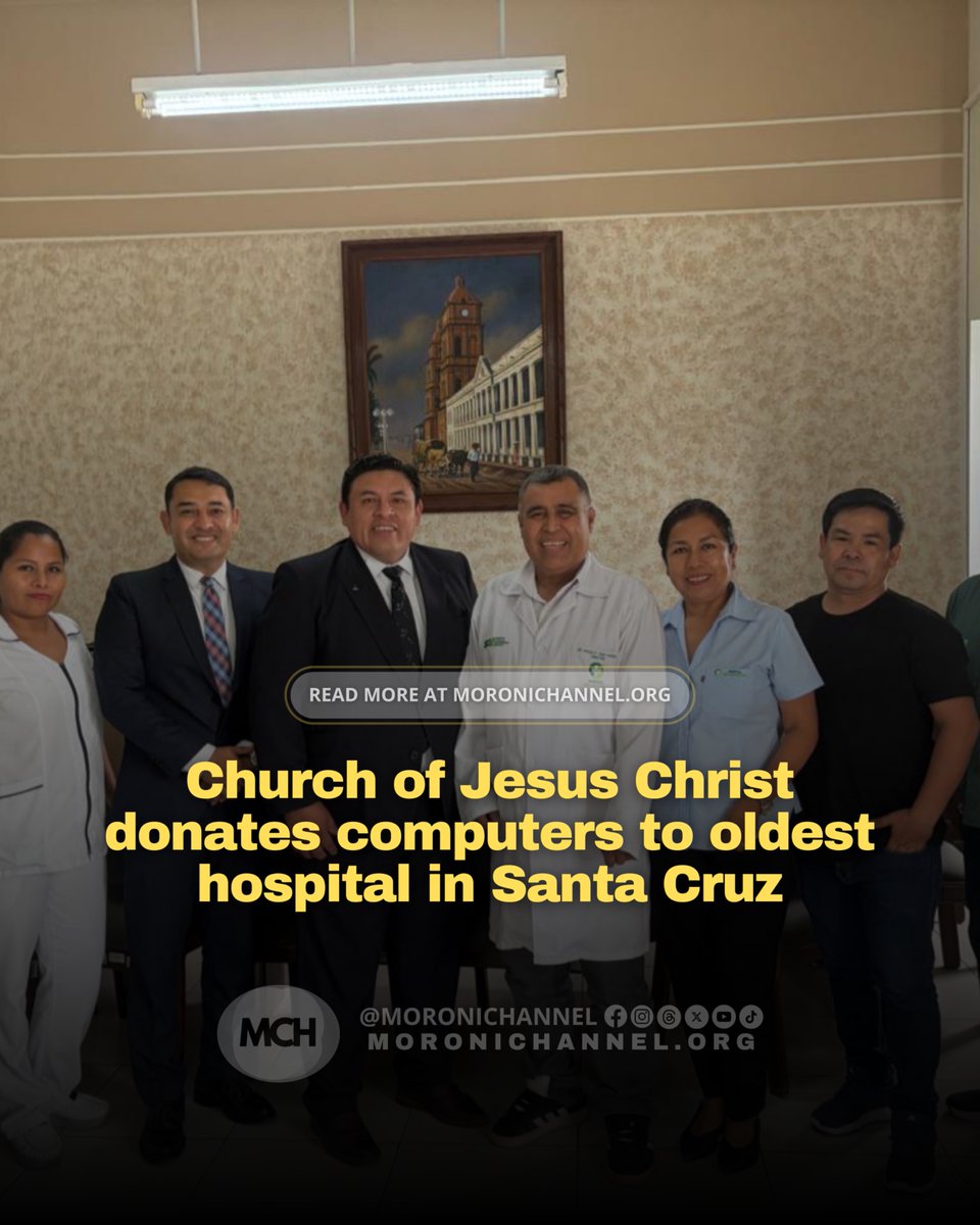 MoroniChannel's tweet photo. The Church of Jesus Christ of Latter-day Saints donated computers and printers to the Hospital San Juan de Dios, the oldest hospital in Santa Cruz, Bolivia, to support its administrative and patient care operations. https://t.co/eTjheA9Ipp