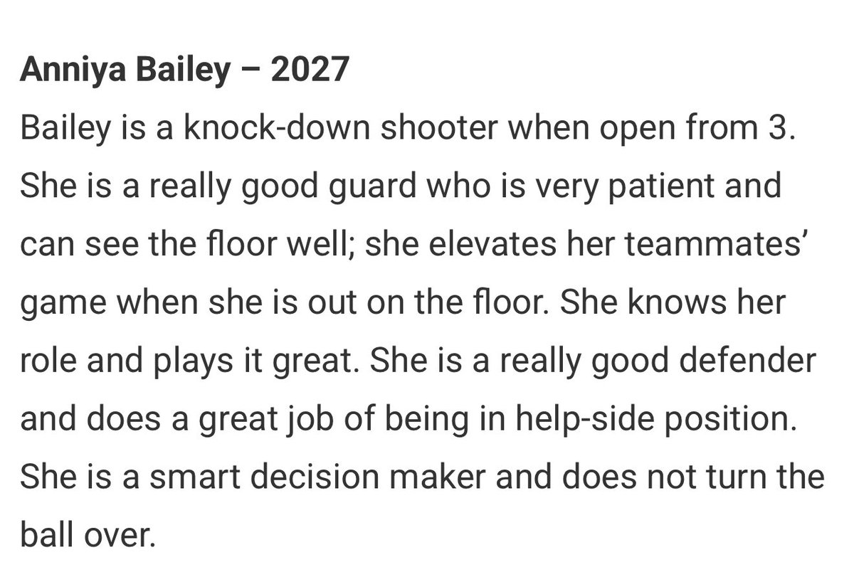 Anniya Bailey c/o 2027 PG tweet media