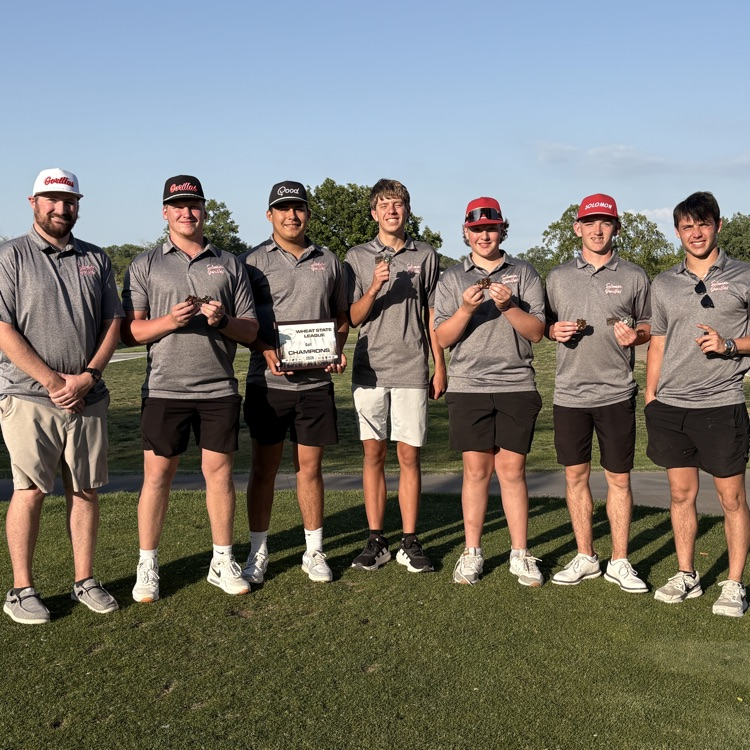 SolomonSchools's tweet photo. Congratulations to Solomon golfers, the 2026 wheat state league champions. They shot a 373 as a team. Everybody medaled and we had 3 PR's. Jordan Gray shot a 91. Matt Hamm-Jones shot a 92. Seth Pekarek shot a 105. https://t.co/rpe7bpCBC1