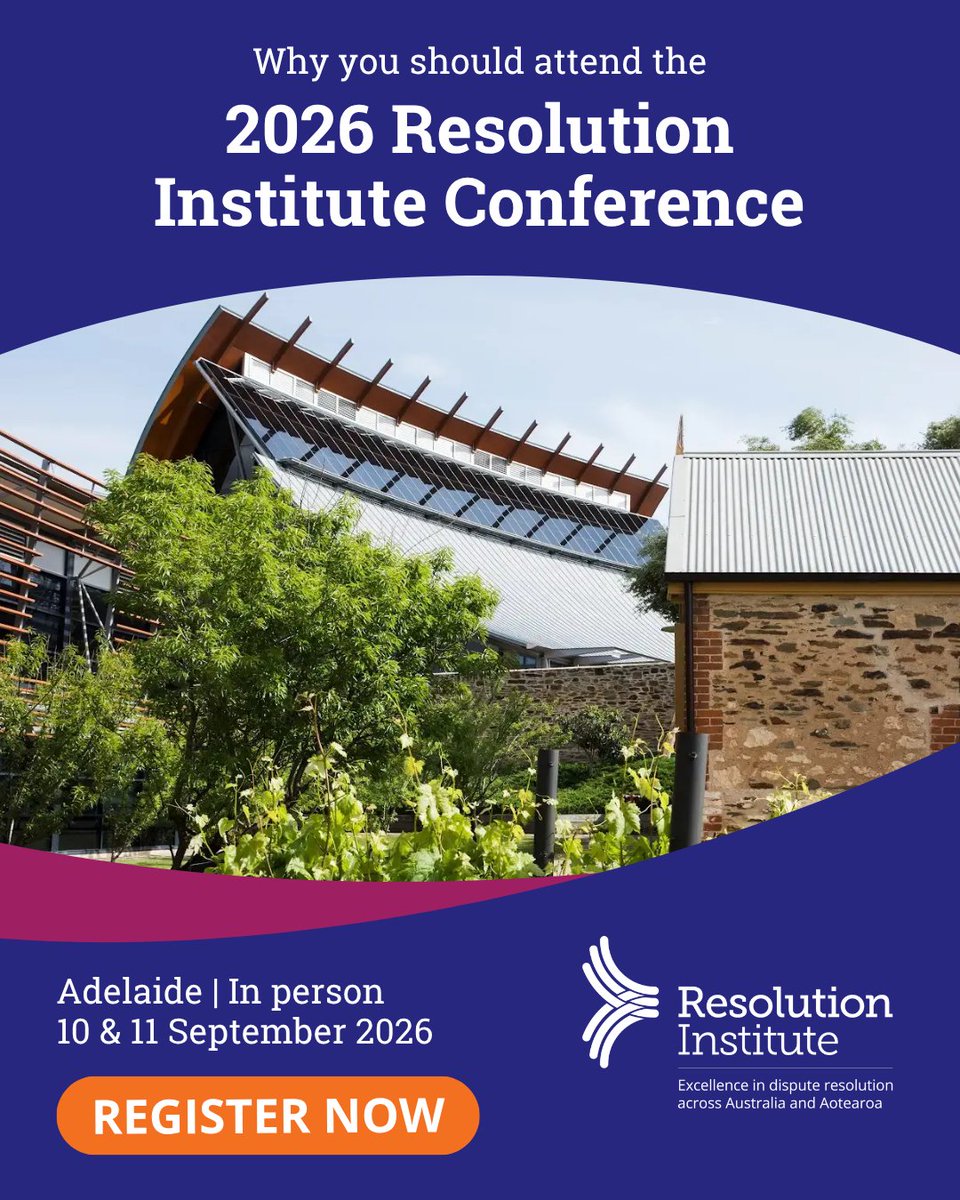 ResolutionInst's tweet photo. Why should you attend the 2026 Resolution Institute Conference?

This is more than a conference; it is a forum for connection and forward momentum, alongside CPD and networking opportunities.

Register today | https://t.co/RRqvBpyzTc

#ResolutionInstitute https://t.co/ccTikUSiFb