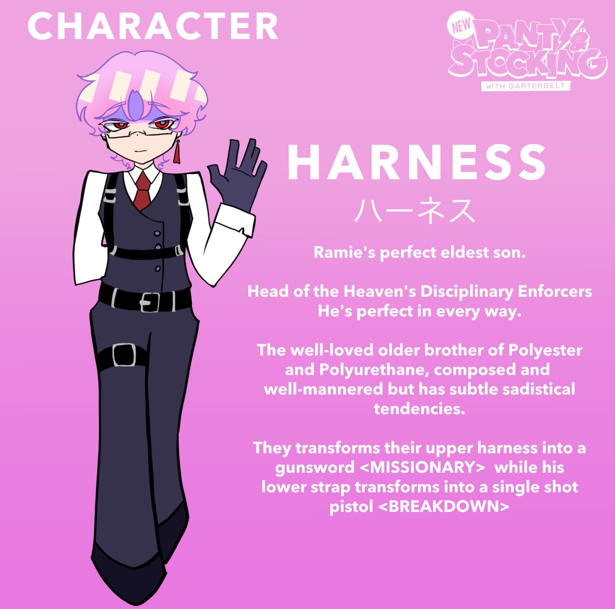 PolyNoose's tweet photo. [#PASWGOC] — Harness 

Finally can post his updated sheet here yay!!! A fellow antagonist with his little brothers

[#Newパンスト ] [#PASWG] [#newpaswg] https://t.co/WkSMXYm6oY