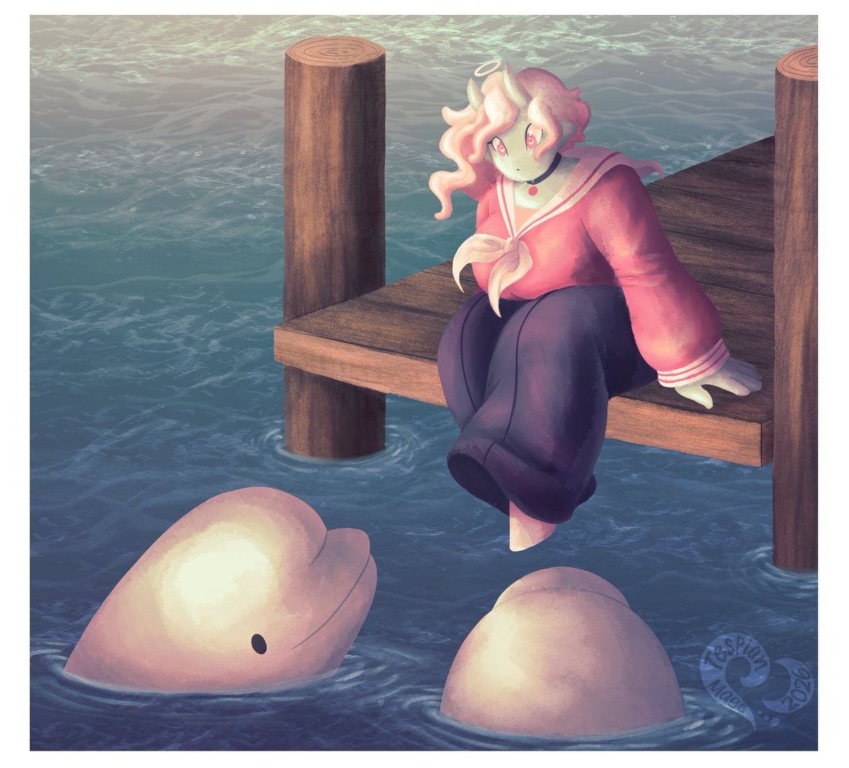 tespianmage's tweet photo. Little test with Tessie, including a different color palette for her and deciding if I wanna make her hair more goopy looking... I'm still having doubts about the more goopier looking hair though
#oc #originalcharacter #seaangel #seaangeloc https://t.co/bLtJjHuEKz