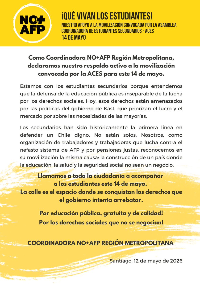 Coordinadora No+AFP tweet media