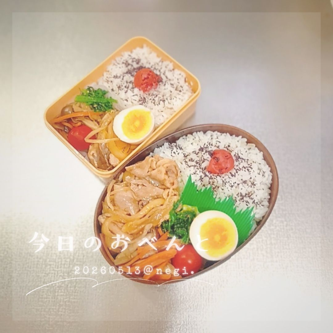 negi_note's tweet photo. おはようございます🍀

◎本日のお弁当
・肉野菜炒め
・味玉・プチトマト
・ほうれん草の胡麻和え
・きのこと人参のきんぴら

#お弁当記録  #地味弁 #節約弁当 #ワンパターン弁当 https://t.co/95W5NKhW6I