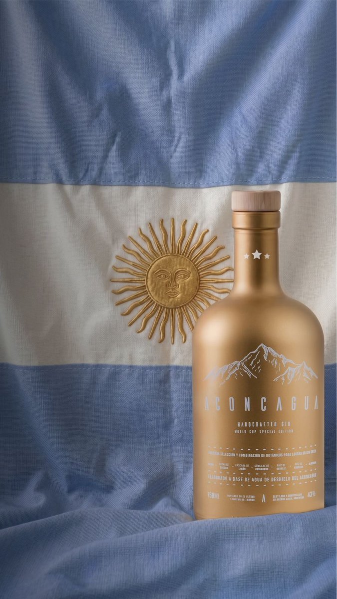 aconcaguagin's tweet photo. A los argentinos no nos tienene que explicar lo que es sentir..
¿Estás listo para atravesar otro mundial?

Nueva edición limitada, inspirada en los campeones del mundo.

Conseguí tu botella dorada antes de que se agote https://t.co/pzqTpJlWTq