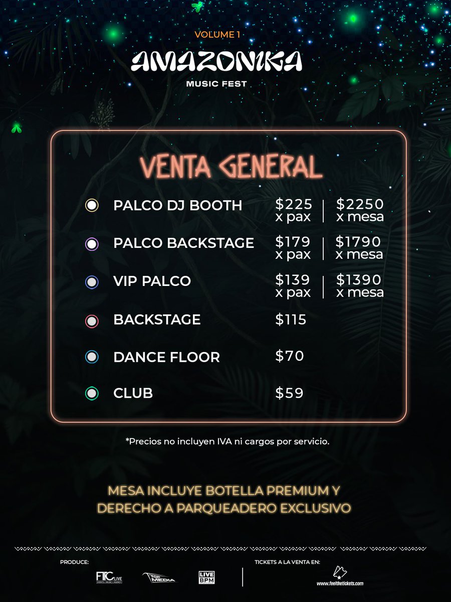 feelthetickets's tweet photo. 🔥 AMAZONIKA MUSIC FEST 🔥 Volumen #1 ⚡️ 
@amazonikamusicfest

Swipe 👉para ver mapa de precios de preventa y venta general de localidades.

Donde el ritmo del Afrohouse enciende la selva y hace vibrar el corazón de la tierra. 🌎🔥

📍 Zakua Gardens (Puembo)
📅 17.10.2026 https://t.co/dTWLcLNbz9
