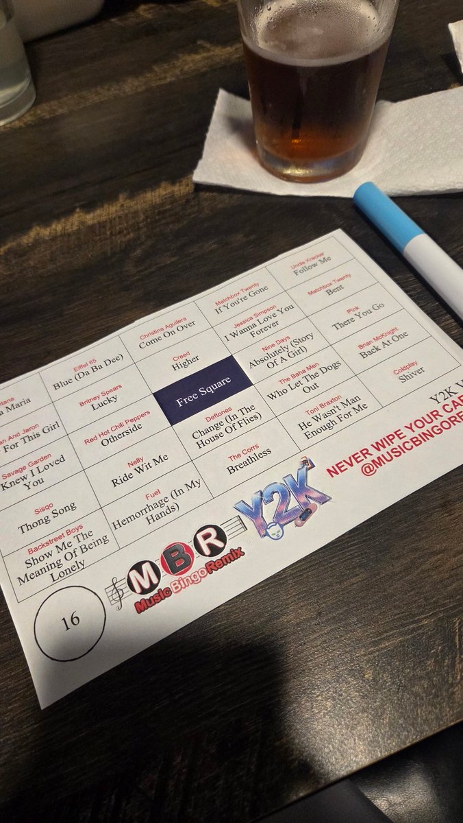 Fully tapped in for music bingo