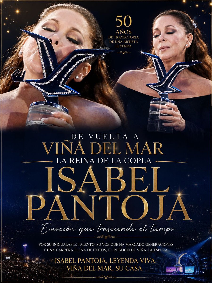 pantojachile's tweet photo. Isabel Pantoja Para viña 2027 🎶✨🎤
@MacaRipa @MunicipioVina @elfestival @RadioCarnavalFM @google_bizarro @carnavalprensa @LuchoCarnavalFm 

#isabelpantoja #viñadelmar #festivaldeviña https://t.co/xFkqcMvu7A