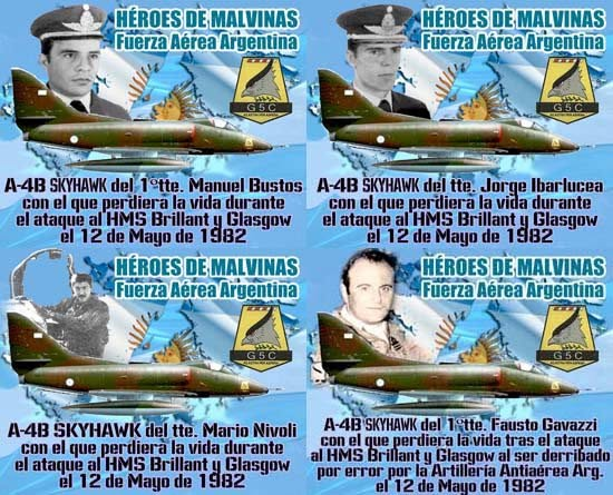 MalvinasOficial's tweet photo. Pilotos del Grupo 5 de Caza de la Fuerza Aérea Argentina que ofrendaron sus vidas por la Patria el 12 de mayo de 1982 en nuestras Islas Malvinas https://t.co/qpVxnqRA5z