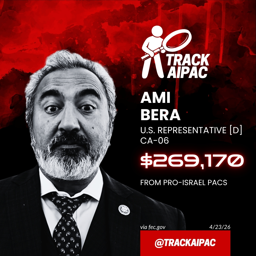 TrackAIPAC's tweet photo. @AmiBeraMD Ami Bera supports unconditional U.S.-funded weapons for Israel. Vote @BennettForCA in #CA03! https://t.co/0M3p2fiHHU