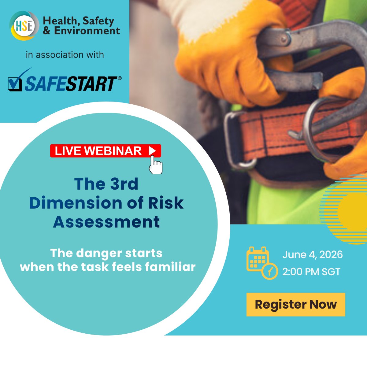 HSE_Review's tweet photo. Most serious incidents don’t happen because people are untrained. They happen during familiar tasks—when attention slips and autopilot takes over.

Join Larry Wilson in this live webinar by HSE Review &amp; @SafeStart

04 June 2026 | 2 PM SGT

Register Now: https://t.co/tlTxjIKYoq https://t.co/MbkIJopO1t