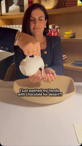 draccoren's tweet photo. @PopCrave this has nothing to do with Colombian culture. It's a Michelin star restaurant, and as part of the experience, they wash your hands with chocolate before you eat dessert. https://t.co/YGTGBennTp
