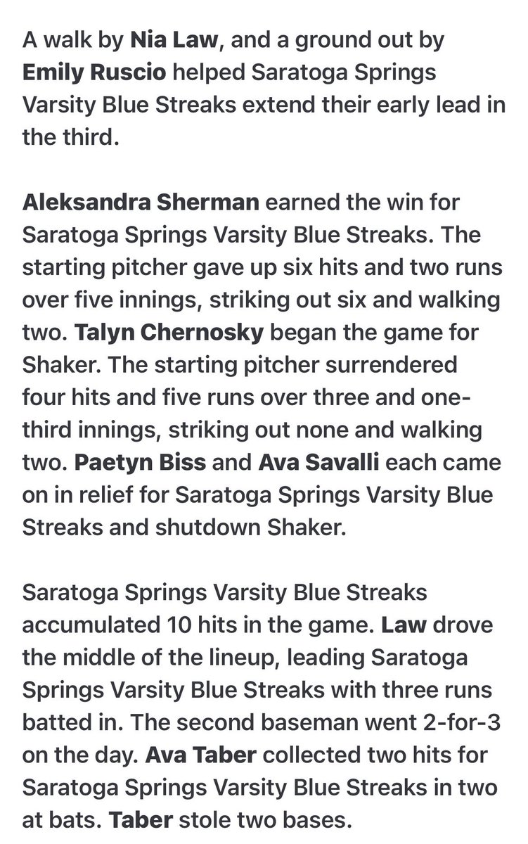 Saratoga HS Softball tweet media