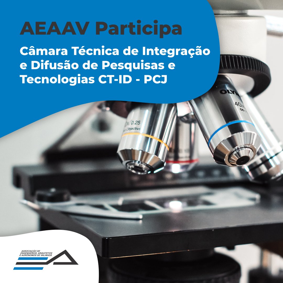 aeaavalinhos's tweet photo. A AEAAV participa da CÂMARA TÉCNICA DE INTEGRAÇÃO E DIFUSÃO DE PESQUISAS E TECNOLOGIAS tem por funções, entre outras: Coletar, sistematizar, armazenar e disseminar informações sobre estudos, pesquisas.

#AEAAVatuante #participe #conselhosmunicipais #PCJ #Valinhos #SomosMaisCreaSP https://t.co/a4NvkMaTpn