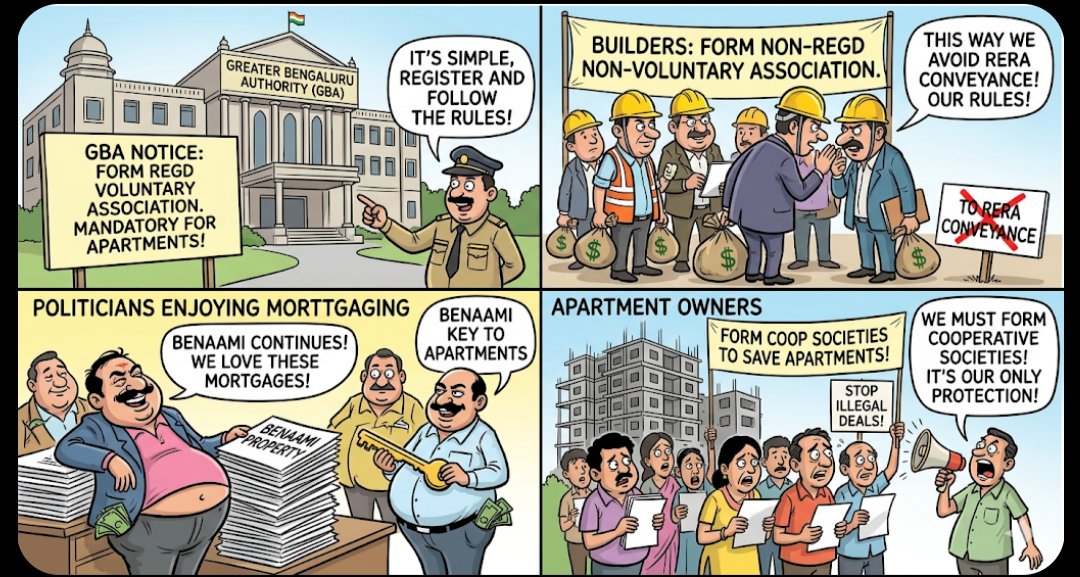 Vidyadharaaa's tweet photo. @PMOIndia @narendramodi @AmitShah @RahulGandhi
@CMofKarnataka @BZZameerAhmedK @kharge @HKPatilINC @MBPatil @MoHUA_India 
Save apartments Save Bengaluru from illegal mortgaging and Investigate  BENAAMI apartments of Officers and Politicians big projects for granting approvals https://t.co/ThpgAuEzX7
