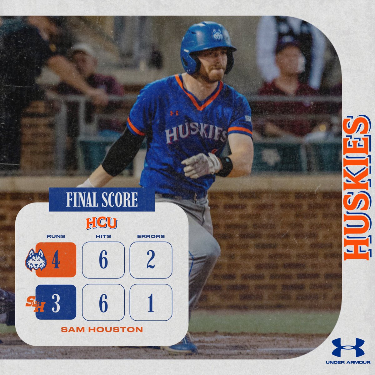 HCUAthletics's tweet photo. Huskies win! @HCUHuskiesBSB wraps up the regular season with a 4-3 road win over the Bearkats! Next stop, Hammond, LA for the SLC Tournament on Thursday.

#DawgsUp https://t.co/Iaiz2lbf4d