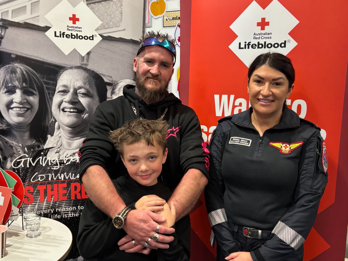 AmbulanceVic's tweet photo. Last October, while camping Raymond lost control of his motorbike and crashed, striking his handlebars. 

A specialised Air Ambulance Victoria helicopter crew was dispatched to the remote campsite, equipped with packed red blood cells.

MORE: https://t.co/BGPSwQ5EOA @lifebloodau https://t.co/mQXhsikucY