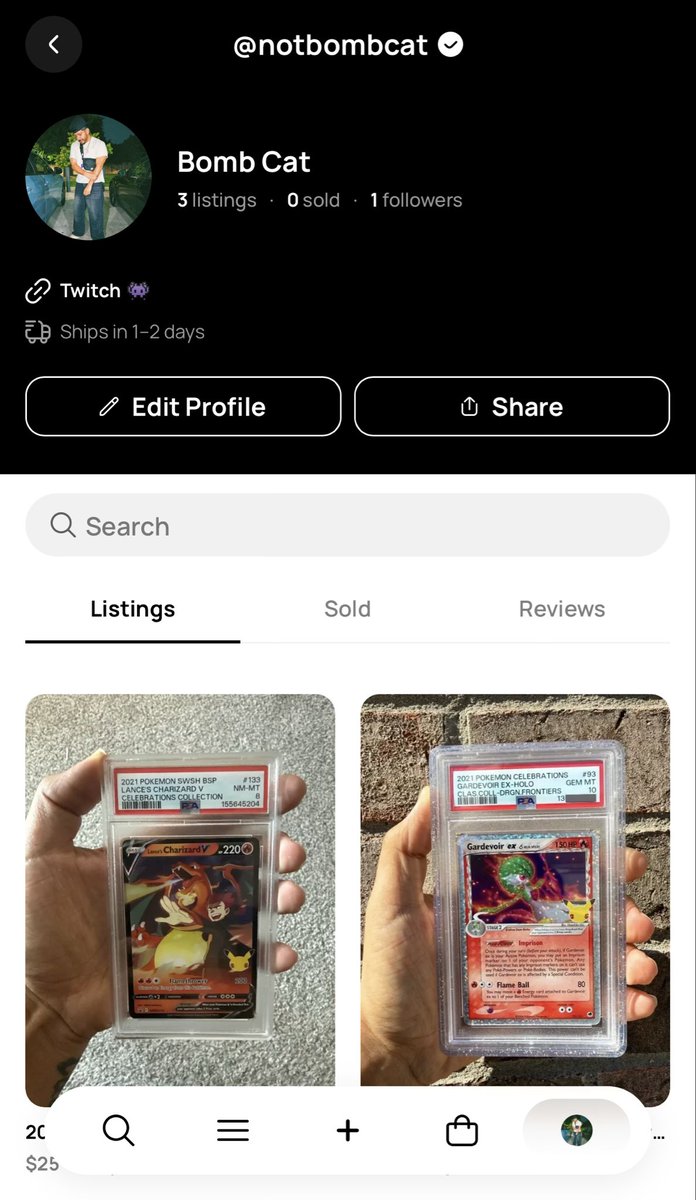 NotBombCat's tweet photo. Excited to announce my first brand deal with NoLieHQ.

Check out my listings where I’ll exclusively be selling Pokemon: https://t.co/EcC0wuQEj4 https://t.co/YAepSY6mA1