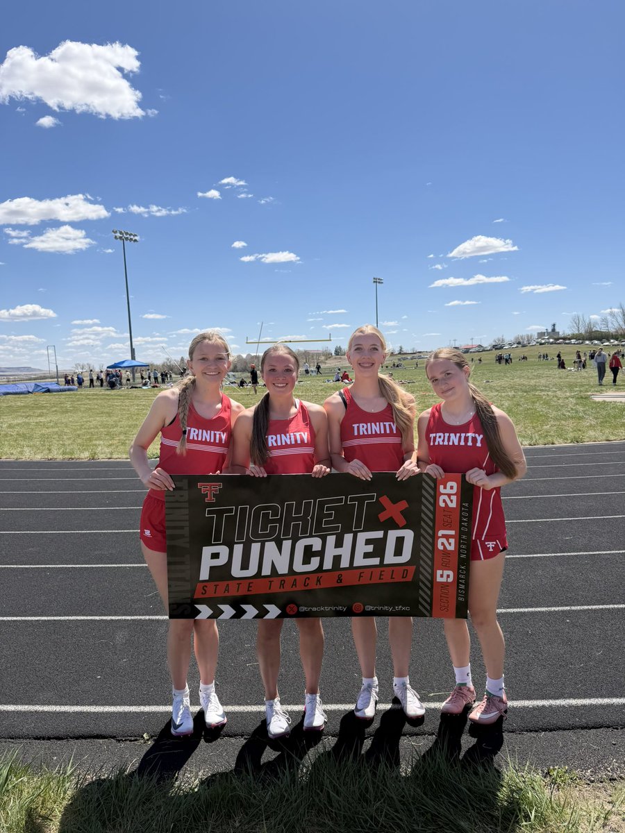 TrackTrinity's tweet photo. 4x200: Gianna Kudrna, Nora Winhold, Annabel Scheeler, Finley Kuntz 
#ndpreps https://t.co/XbqoRMhk9I