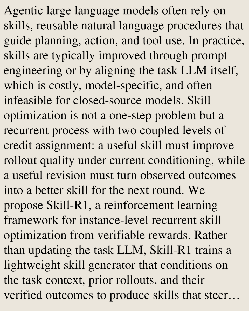 Skill-R1: Agent Skill Evolution via Reinforcement Learning Yash Vishe ...