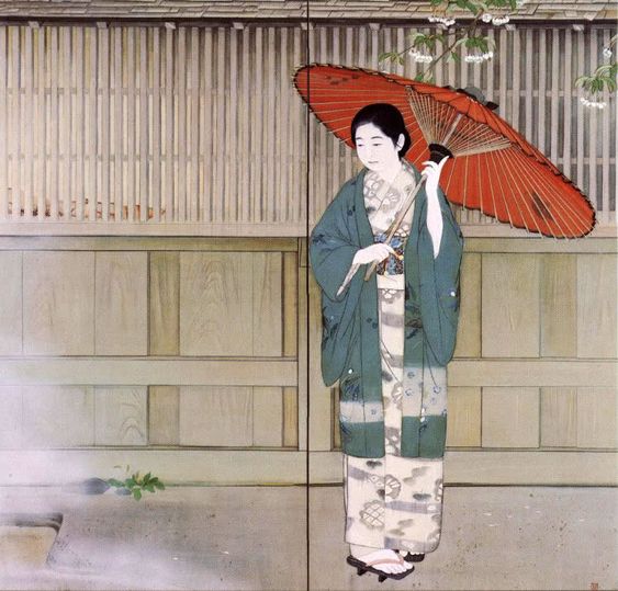 EstherHawdon's tweet photo. "May rain falls 
 as if falling into
 a sleep"    Shiki Masaoka 

 (images: Hasui Kawase / Hisako Kajiwara) https://t.co/LvCQqi69ZJ