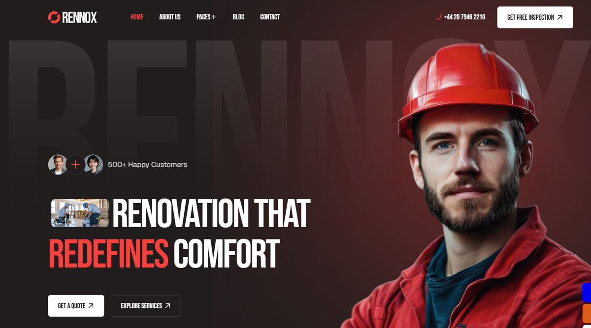 reddevsteam's tweet photo. 🎨 Rennox — Renovation & Remodeling Webflow Template

Build a strong and professional online presence for your renovation business with Rennox!
Designed for contractors, remodeling companies, interior experts, and home improvement agencies, Rennox features a clean and modern layout that helps showcase your services, portfolio, and project expertise with confidence.
✨ Modern renovation-focused design
🏠 Sections for services, case studies, testimonials & team
🛠️ Perfect for contractors, remodelers & home improvement businesses
📊 CMS-powered content management
📱 Fully responsive across all devices
⚡ Fast, SEO-optimized & easy to customize

Whether you're launching a new renovation company website or upgrading your current online presence, Rennox gives you everything you need to attract more clients and grow your business 🚀
🌐 Get Rennox: https://t.co/IOHfr7yzRG
🏢 Visit our website: https://t.co/4hBATjuhS7
🛍️ Framer Store: https://t.co/ffwMMlgsts
🛍️ Webflow Store: https://t.co/yveKAzlMmb
#Webflow #Renovation #Remodeling #HomeImprovement #Contractor #InteriorDesign #WebDesign #WebsiteTemplate