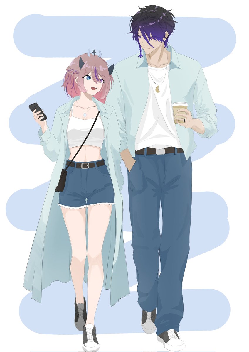 Twilight_Chaoz's tweet photo. Matching Fits w/ Little Sister 
#Vtuber #Digitalart https://t.co/F4r5KODogr