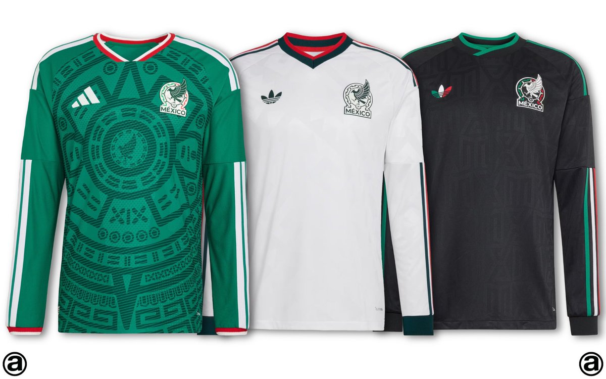 abcdefutbol's tweet photo. Díganos, ¿cuál es su favorita? 🟢⚪️⚫️…

Ya conocimos las tres playeras del Tri para esta temporada, las de local verde y la de visita en blanco son las mundialistas y el tercer uniforme en negro, para otros torneos y amistosos. Las tres tienen hermosas versiones en manga larga. https://t.co/CYUBzZqG4Y